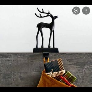 NIB Pottery Barn ~SANTA'S REINDEER~ Stocking Holder Hanger Christmas~Bronze DEER